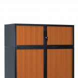 Réhausse FLAP pour armoire à rideaux H.195 cm FLAP, anthracite/merisier