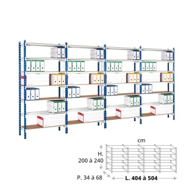 Rayonnage archives 4 éléments de 404 à 504 cm