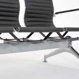 Banc d'accueil KIWO - Dossier et assise en simili 100% polyuréthane vue structure pied