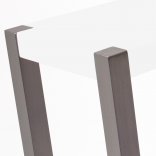 Table haute Bross blanc piétement chromé