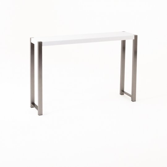 Table haute Bross blanc piétement chromé Table haute Bross blanc piétement chromé