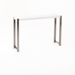 Table haute Bross blanc piétement chromé
