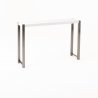 Table haute Bross blanc piétement chromé