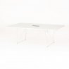 Table de réunion rectangulaire Epure, plateau blanc