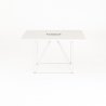 Table de réunion carrée Epure L.130 x P.130 cm, plateau blanc, piétement blanc