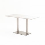Table de pause KAF rectangulaire 138x68 cm, plateau blanc, piétement chromé
