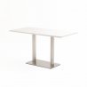 Table de pause KAF rectangulaire 138x68 cm, plateau blanc, piétement chromé