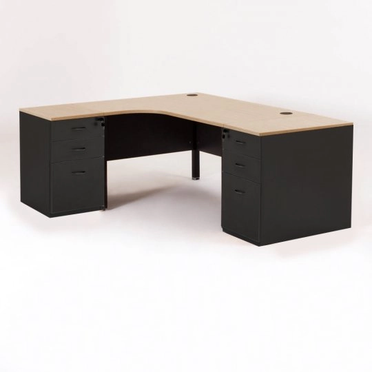 Bureau compact MADERA avec 2 caissons P.60/80 cm