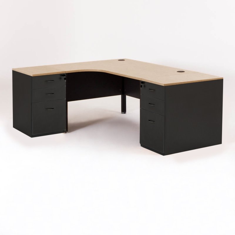 Bureau compact MADERA avec 2 caissons P.60/80 cm