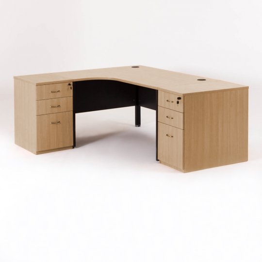 Bureau compact MADERA avec 2 caissons P.60/80 cm Bureau compact MADERA avec 2 caissons P.60/80 cm