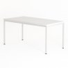 Table polyvalente rectangulaire ZIK, plateau blanc, piétement blanc