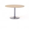 Table de réunion ronde ZETA, plateau chêne clair, piétement aluminium