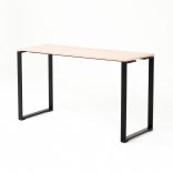 Table haute BIZ, plateau chêne clair piétement noir