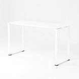 Table haute BIZ, plateau blanc, piétement blanc