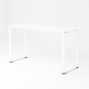 Table haute BIZ, plateau blanc, piétement blanc