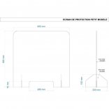 Plan et dimensions du grand panneau de protection en plexiglas - BD Mobilier
