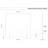 Plan et dimensions du grand panneau de protection en plexiglas - BD Mobilier