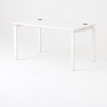 Bureau droit OPTIMUM, plateau hêtre piétement aluminium