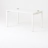Bureau droit OPTIMUM, plateau hêtre piétement aluminium