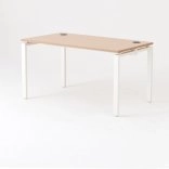 Bureau droit OPTIMUM, plateau hêtre piétement aluminium