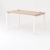 Bureau droit OPTIMUM, plateau hêtre piétement aluminium