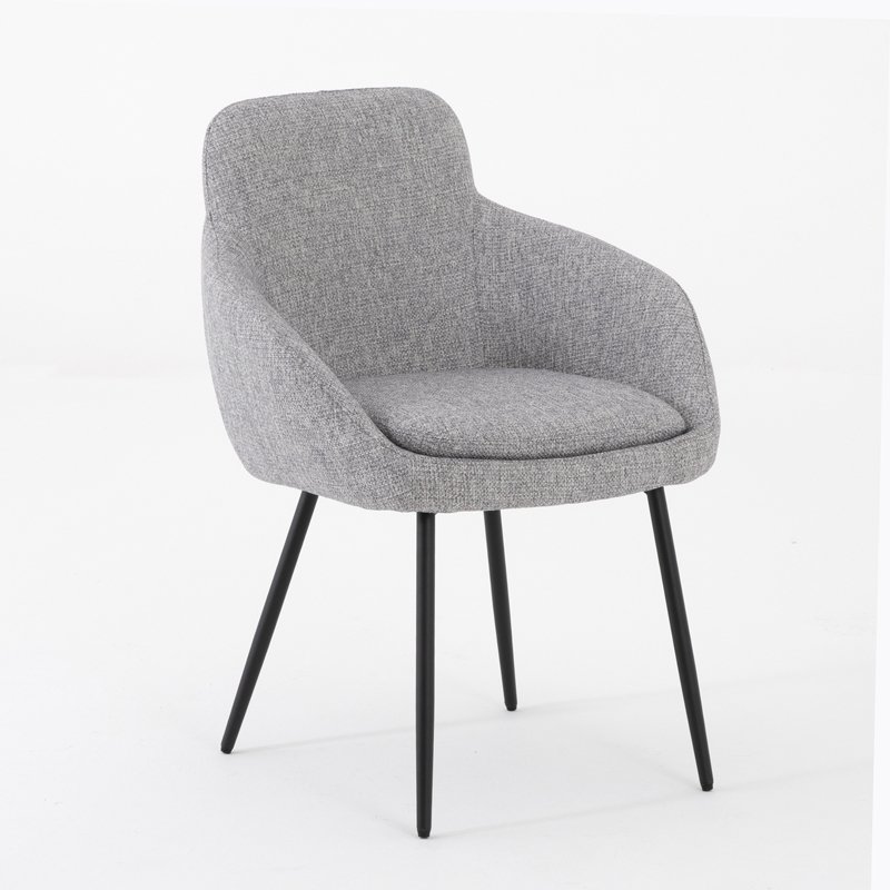 Fauteuil d'accueil EUCALY, vue de 3/4, gris