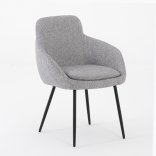 Fauteuil d'accueil EUCALY, vue de 3/4, gris