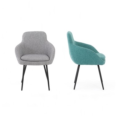 Fauteuil d'accueil EUCALY, vue de 3/4, vert