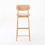 Tabouret haut EKU, en bois, vue de dos