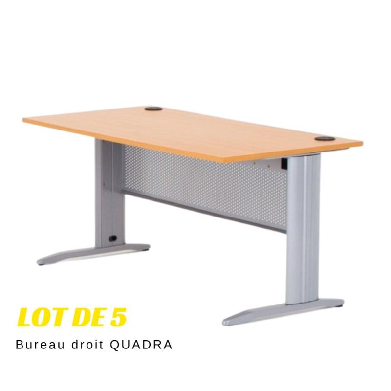 Bureau d'angle QUADRA + 2 caissons métal - BDMobilier