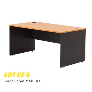 Lot de 5 Bureaux droits Madera