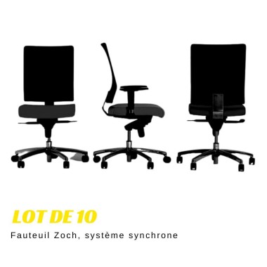 Lot de 10 Fauteuils Zoch synchrone