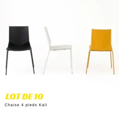 Lot de 10 Chaises 4 pieds Kali