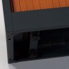 Zoom sur les patins réglables de l'armoire à rideaux FLAP