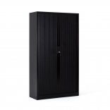 Armoire haute à rideaux H.180 cm FLAP, monobloc, rideaux fermés, noir