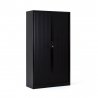 Armoire haute à rideaux H.180 cm FLAP, monobloc, rideaux fermés, noir