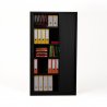 Armoire haute à rideaux H.180 cm FLAP, vue de face, noir