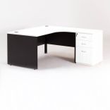 Bureau compact MADERA + caisson hauteur bureau P.60 cm