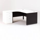 Bureau compact MADERA + caisson hauteur bureau P.60 cm