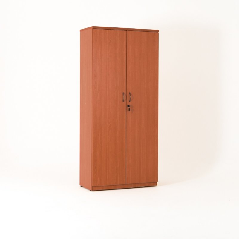 Armoire de bureau portes battantes en bois, merisier