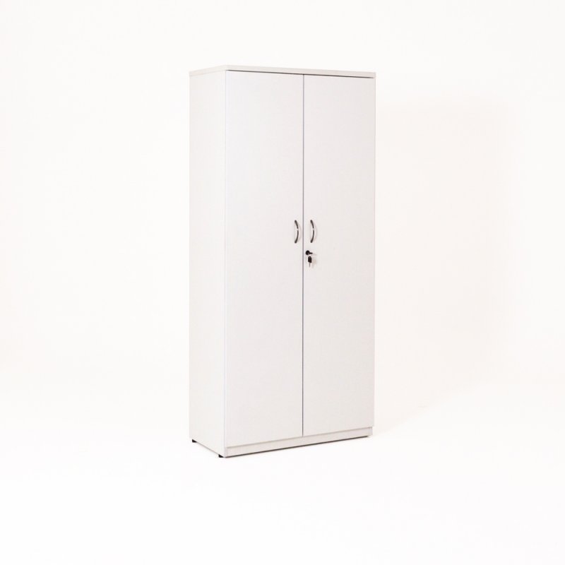 Armoire de bureau portes battantes  en bois, blanc