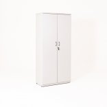 Armoire de bureau portes battantes  en bois, blanc