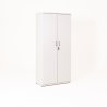 Armoire de bureau portes battantes  en bois, blanc