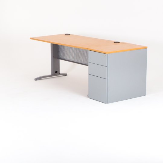 Bureau droit avec caisson hauteur bureau métal