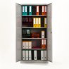 Armoire haute métallique H.192 cm, portes battantes ROBUST, ouverte