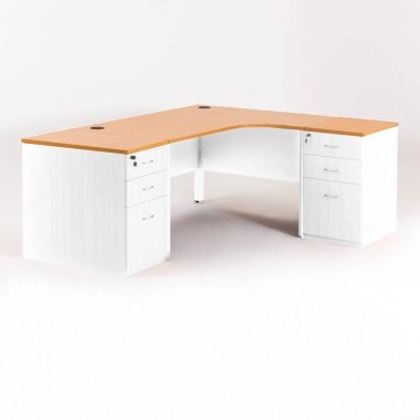 Bureau D'Angle En L 106cm Avec Prises USB LED RGB - Bestier Gaming Compact Étagères Réversible