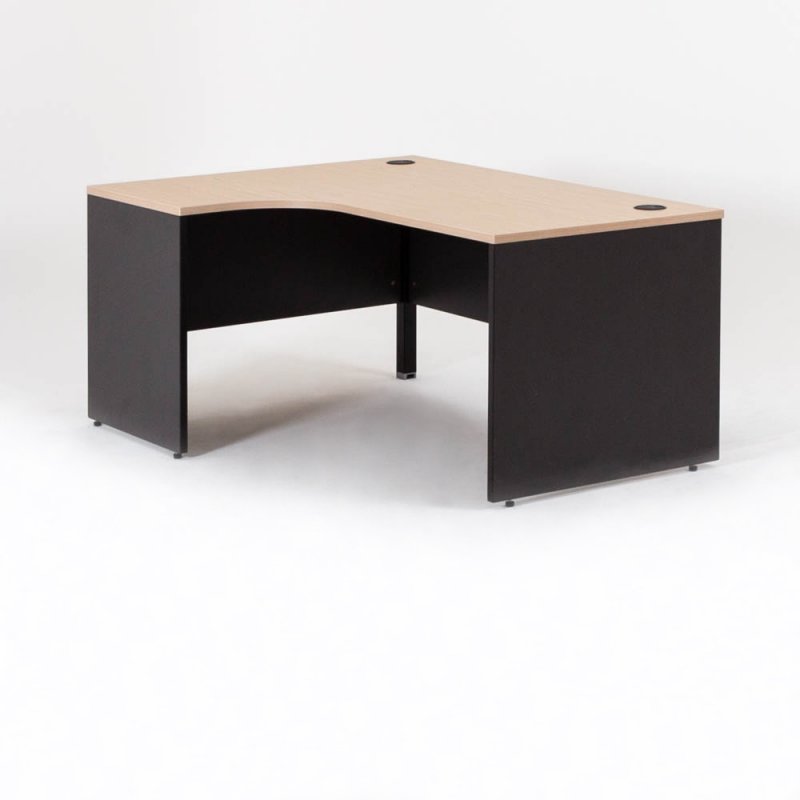 Bureau compact Madera orientation gauche coloris hêtre