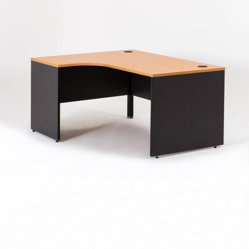 Bureau d'angle Lona, chaque plateau de table LxP 1.100 x 500 mm, X pieds