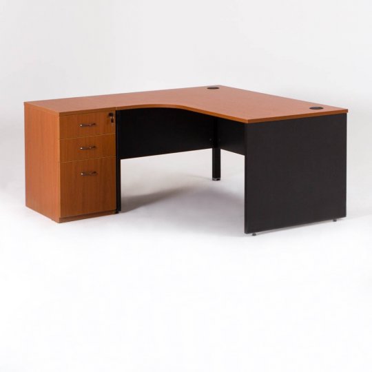 Bureau compact MADERA avec 1 caisson HB gauche P.60 cm Bureau compact MADERA avec 1 caisson HB gauche P.60 cm