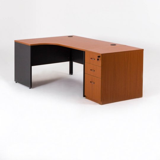 Bureau compact MADERA avec 1 caisson HB droite P.80 cm Bureau compact MADERA avec 1 caisson HB droite P.80 cm